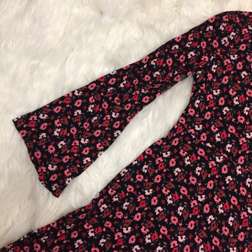 NWT Mock Neck Floral A-line Dress - Picture 5 of 8